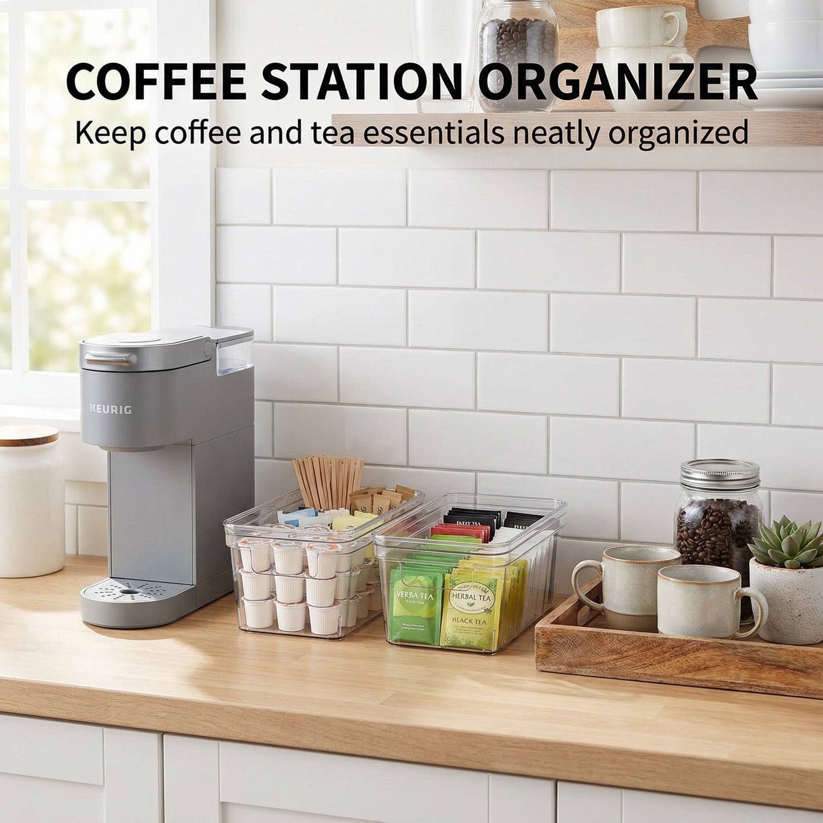 MOONEDGE Small Clear Plastic Storage Bins with Lids and Handles – Stackable Clear Organizer Bins for Vanity, Pantry,  Refrigerator, Kitchen, Bathroom, Closet, Laundry Room, Office – 6 Pack (10×6×5 in)